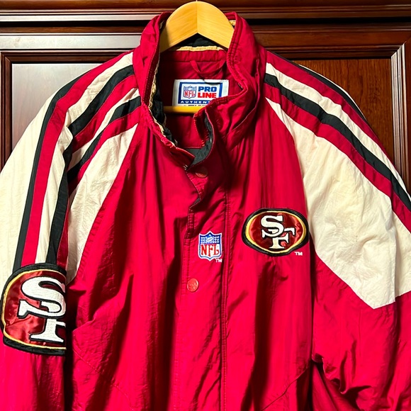 NFL Vintage 90’s Pro Line Authentic Starter Full Zip Up Red, White &Black Jacket - Picture 1 of 8